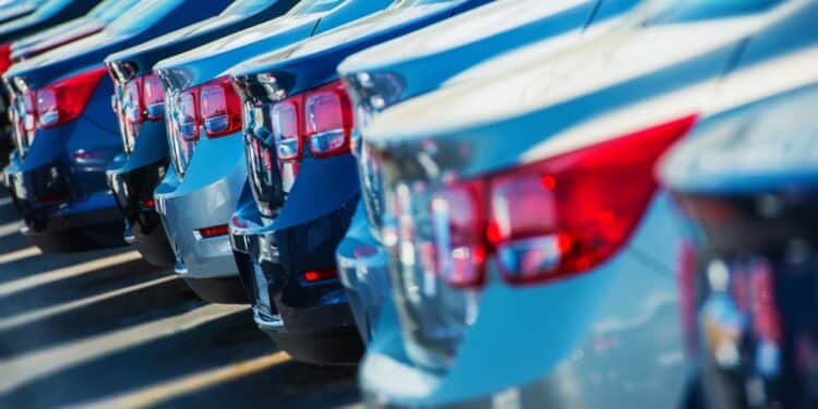New cars in a row