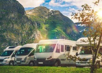 RVs at an RV outdoor RV park
