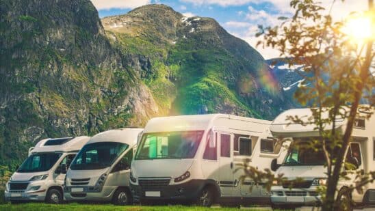 RVs at an RV outdoor RV park