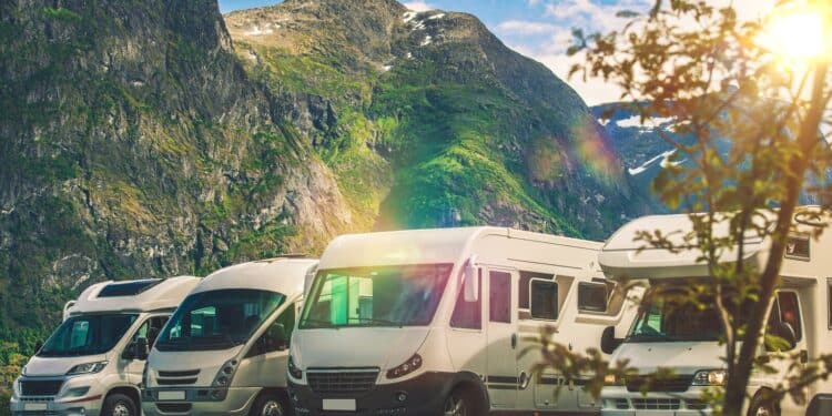 RVs at an RV outdoor RV park