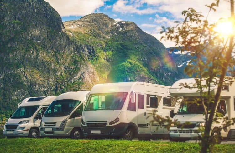 RVs at an RV outdoor RV park