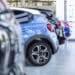 Cars in a dealership showroom