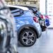 Cars in a dealership showroom