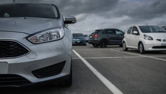 Cars in a parking lot