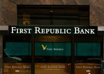 Front sign on a First Republic Bank branch entrance.