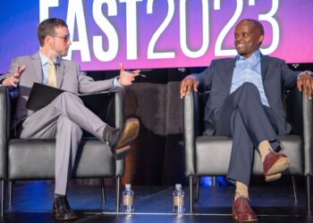 Peter Muriungi, CEO of Chase Auto, sits with Joey Pizzolato of Auto Finance News for a fireside chat at Auto Finance Summit East.