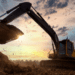 An excavator digging