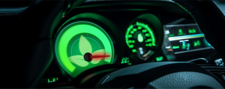 Sustainability gauge in a speed-o-meter