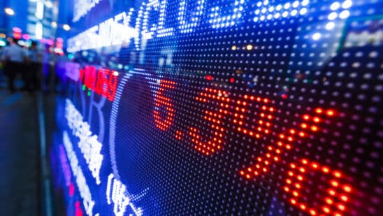 Display of stock market quotes