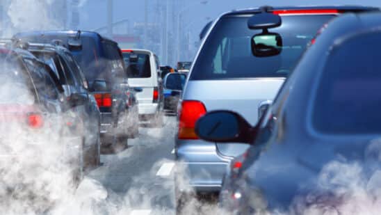 Cars in a traffic jam