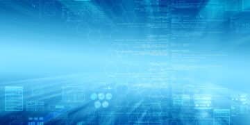High tech conceptual background in blue