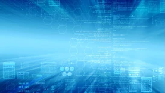 High tech conceptual background in blue