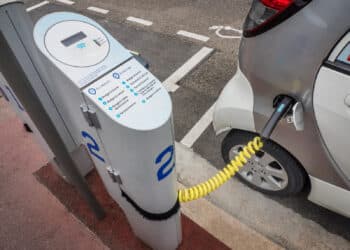 Electric car with charging station