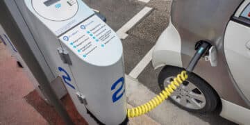 Electric car with charging station