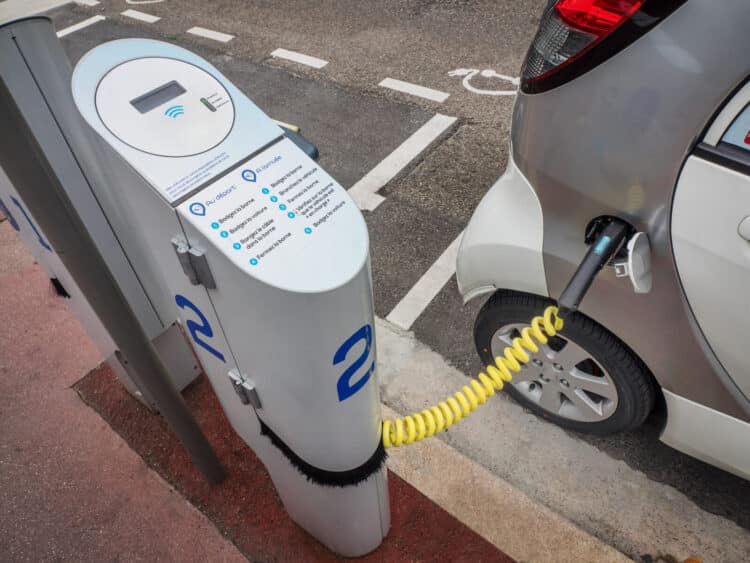 Electric car with charging station