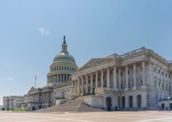 The us capitol with clear blue sky