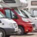 Recreational vehicles in a parking lot