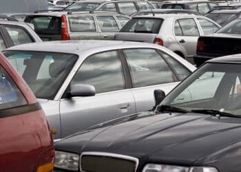 used cars on parking lot