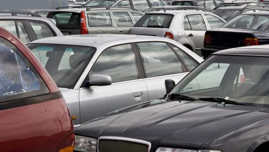 used cars on parking lot