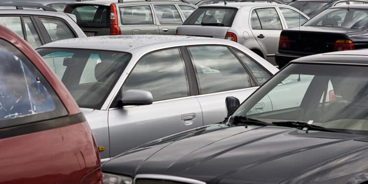 used cars on parking lot