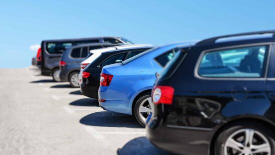 Cars in the parking lot