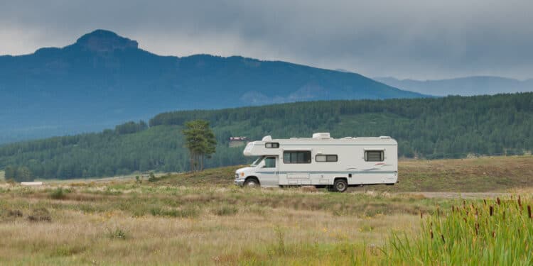 Camping at echo canyon reservoir, colorado.
