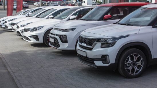 Cars for sale stock lot row