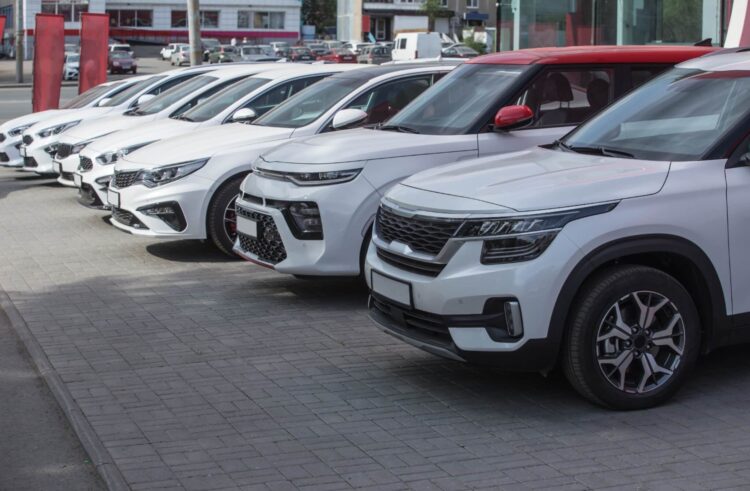 Cars for sale stock lot row
