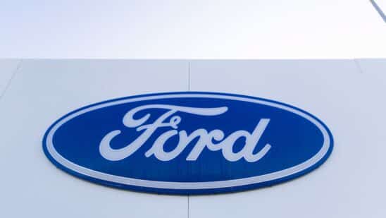 A sign at the Ford Motor Co. Dunton Technical Centre in Basildon, UK, on Tuesday, Feb. 14, 2023. Ford Motor Co. will dismiss some 11% of its workforce in Europe in the latest sign of industrial disruption caused by the automotive sectors shift to electric vehicles.