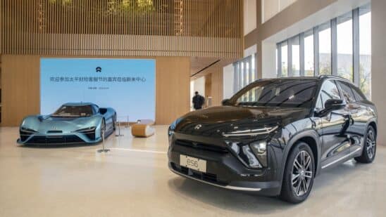 A Nio ES6 and EP9 inside a Nio House