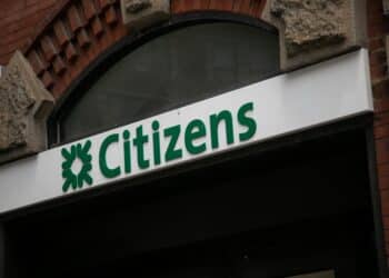 The front of a Citizens Financial bank branch
