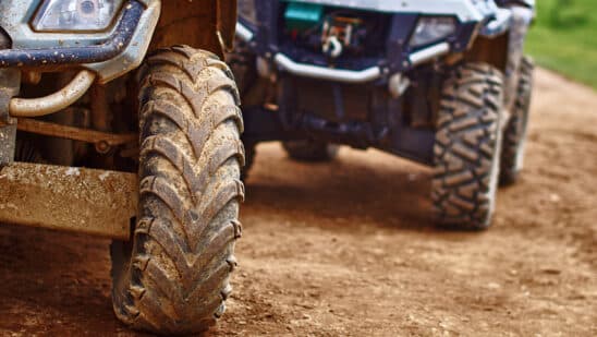 Close up of ATV tire