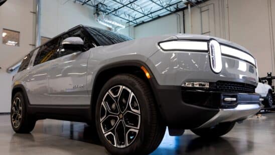 The new R1S dual-motor electric sports utility vehicle from Rivian