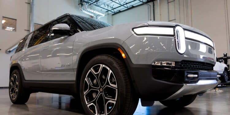 The new R1S dual-motor electric sports utility vehicle from Rivian