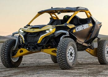 The all-new Can-Am Maverick R boasts unrivaled power, suspension performance, and dual-clutch transmission gearbox