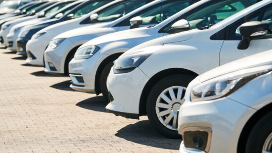 Row of used cars