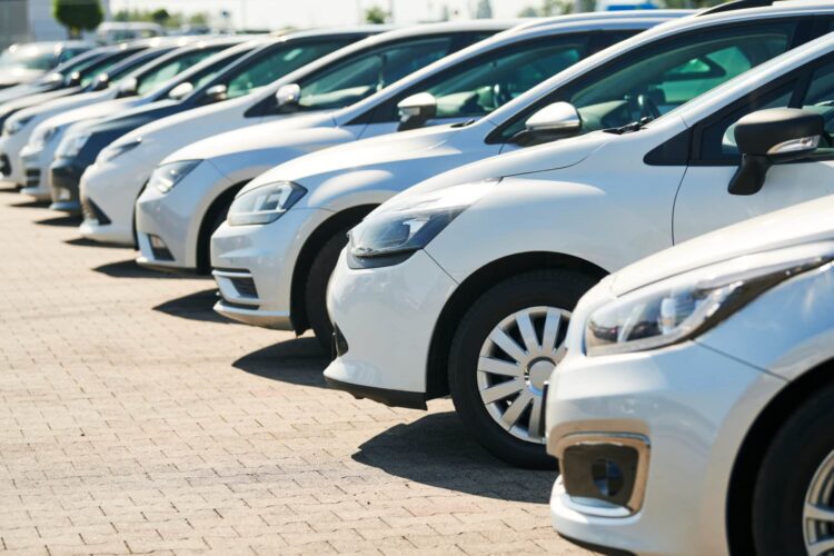 Row of used cars