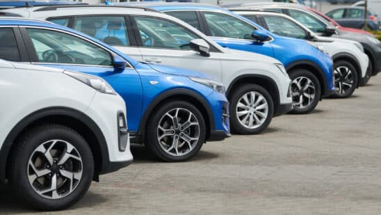 Row of used cars