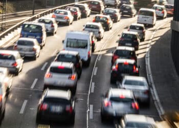 Cars in a congestion on highway