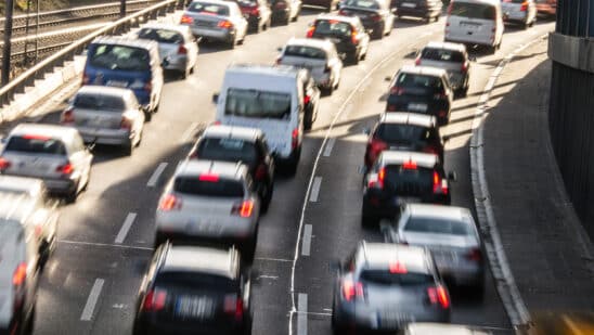 Cars in a congestion on highway