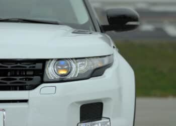 Close up shot of car head lamp