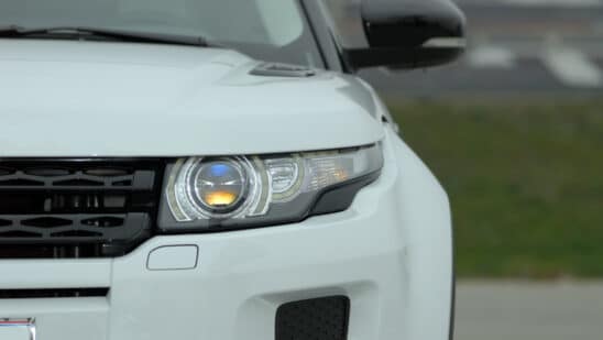 Close up shot of car head lamp