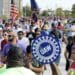 United Auto Workers (UAW) members and supporters march during a Labor Day parade in Detroit, Michigan, US
