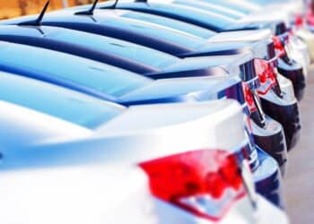 Cars lined up for sale