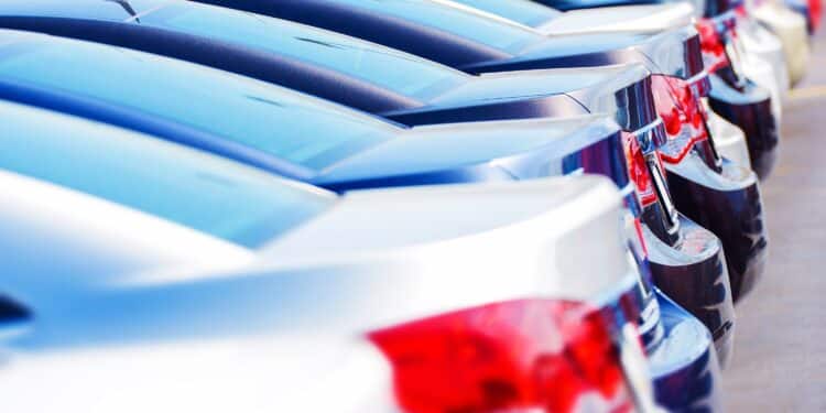 Cars lined up for sale