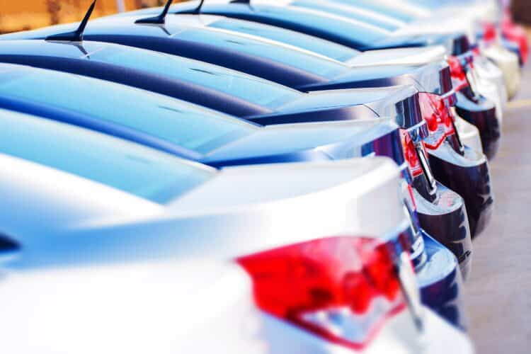 Cars lined up for sale