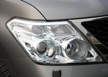 Closeup of car head lamp