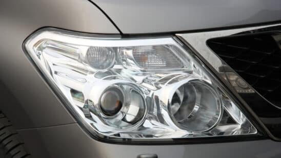 Closeup of car head lamp