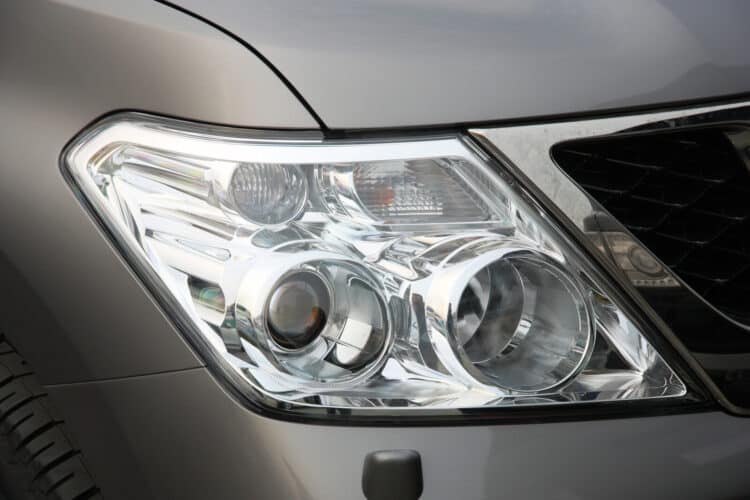 Closeup of car head lamp