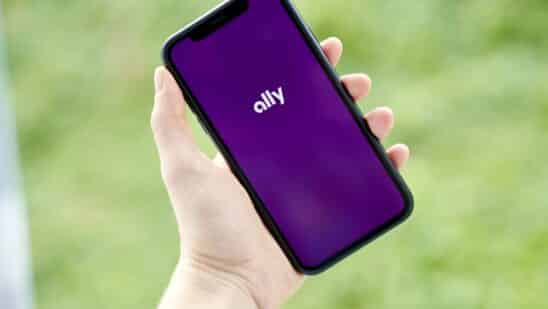 The Ally Financial Inc. logo on a smartphone arranged in Saint Thomas, Virgin Islands, United States, on Friday, Jan. 22, 2021. Ally Financial Inc. fell 5.3%, more than any full-day loss since June 26 as its sector declined.